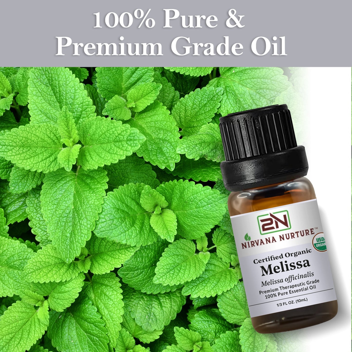 Melissa Essential Oil USDA Certified Organic, 100% Pure Natural Premium Grade, Undiluted