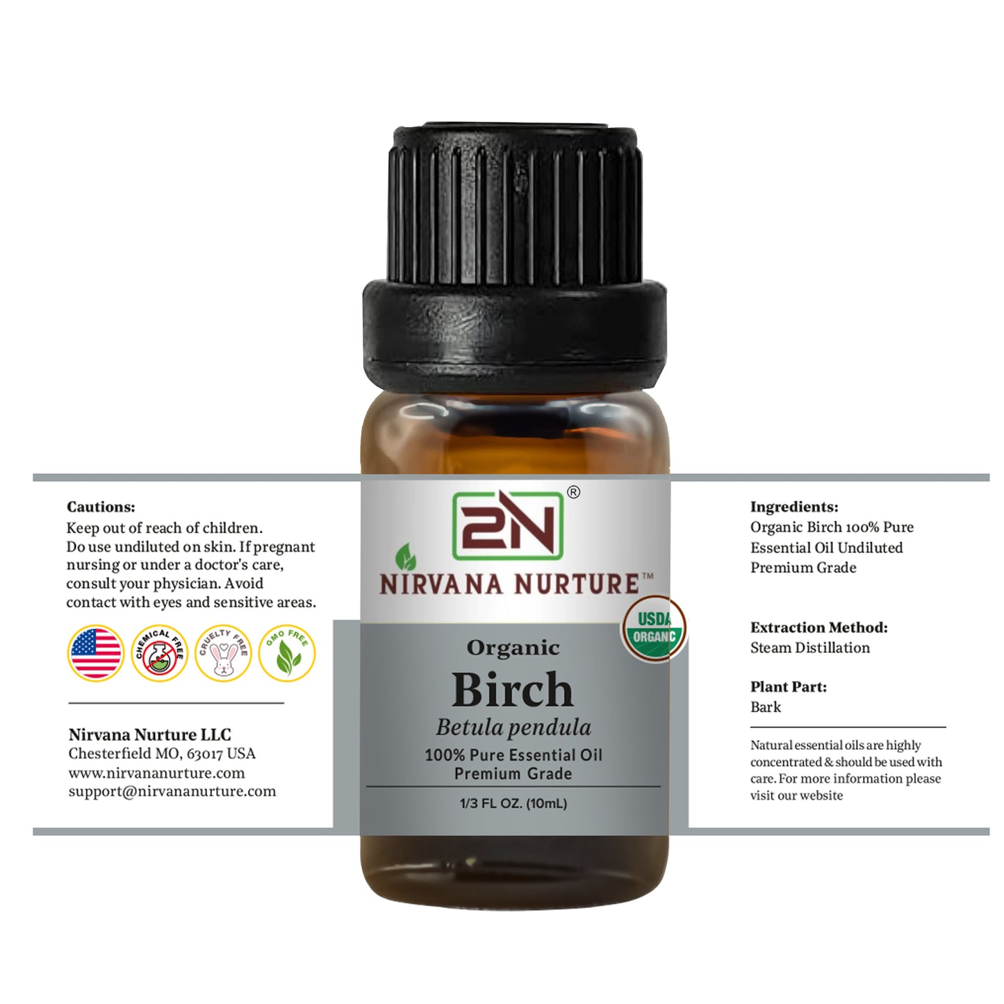 Organic Birch Essential Oil – 100% Pure, Undiluted | Nirvana Nurture