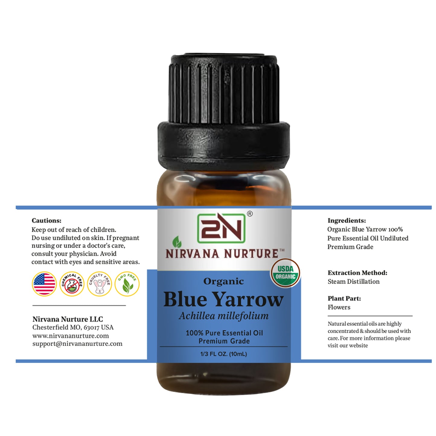 Organic Blue Yarrow Essential Oil – 100% Pure, Undiluted | Nirvana Nurture