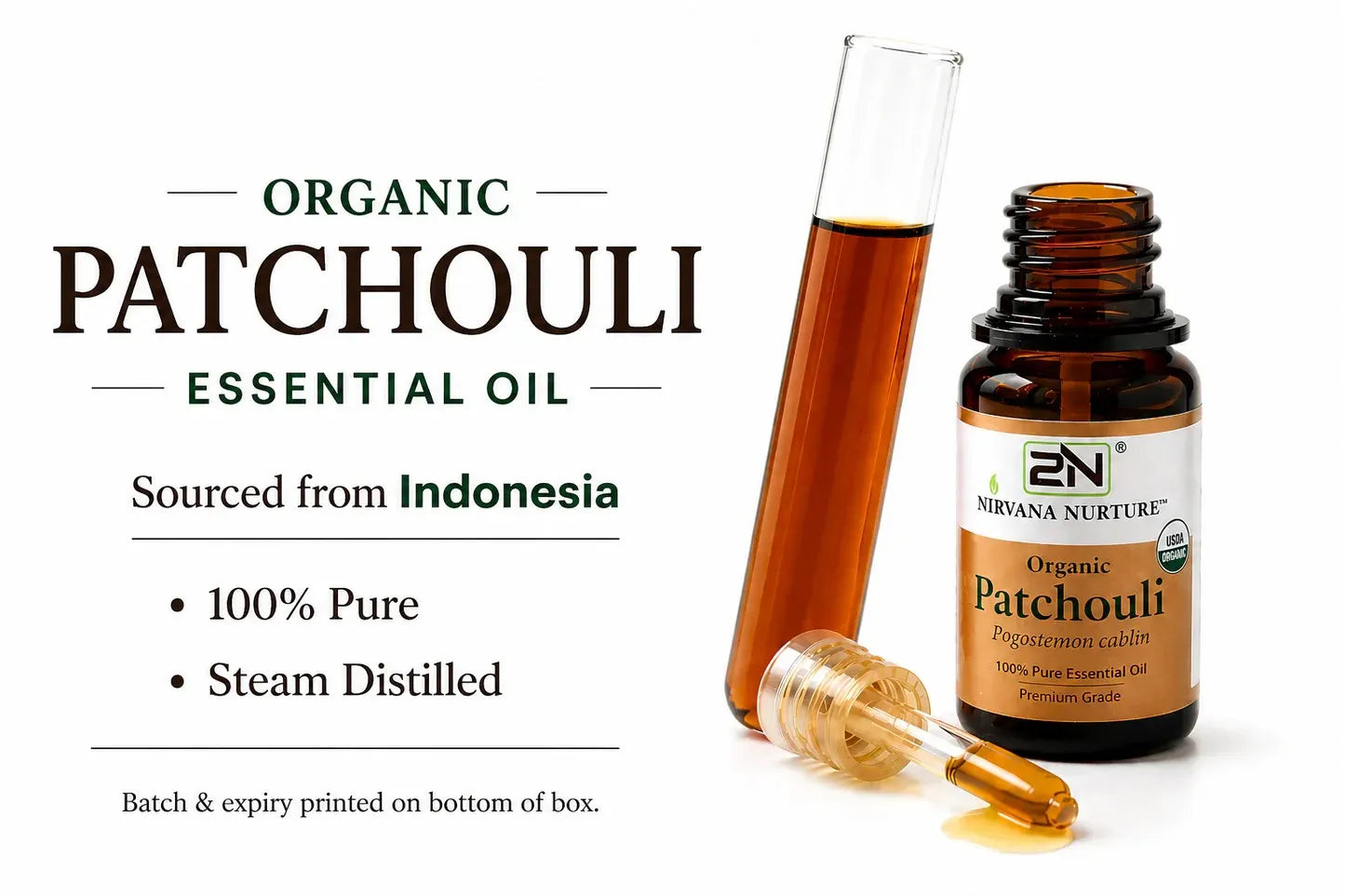 Organic Patchouli Essential Oil – 100% Pure, Undiluted | Nirvana Nurture