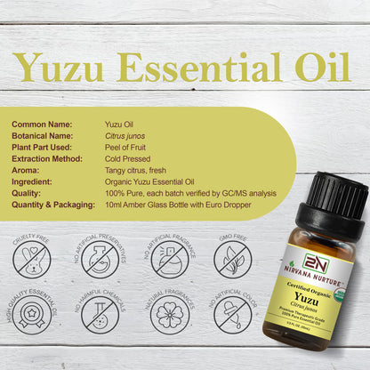 Yuzu Essential Oil USDA Certified Organic, 100% Pure Natural Premium Grade, Undiluted