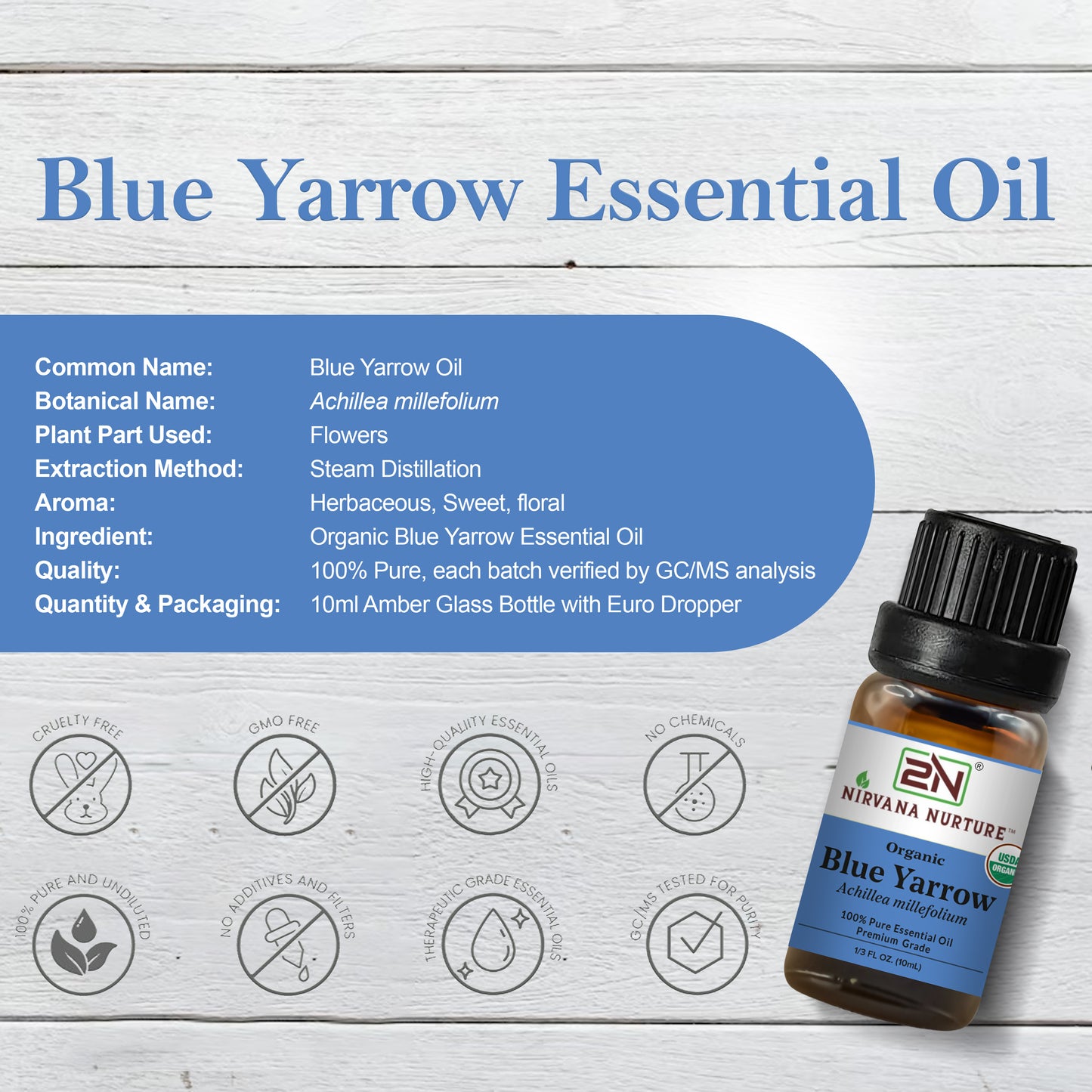 Organic Blue Yarrow Essential Oil – 100% Pure, Undiluted | Nirvana Nurture