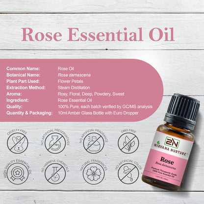 Rose Essential Oil 100% Pure Premium Grade, Undiluted