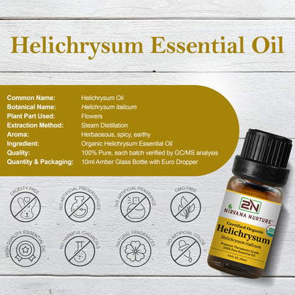 Helichrysum Essential Oil USDA Certified Organic, 100% Pure Natural Premium Grade, Undiluted