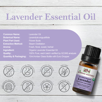 Lavender Essential Oil USDA Certified Organic, 100% Pure Natural Premium Grade, Undiluted