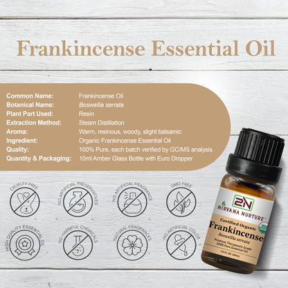 Frankincense Essential Oil USDA Certified Organic, 100% Pure Natural Premium Grade, Undiluted