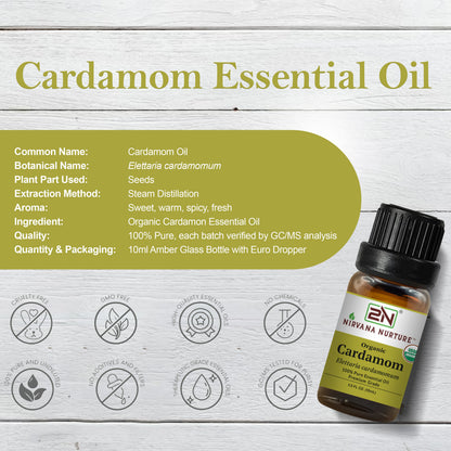 Organic Cardamom Essential Oil – 100% Pure, Undiluted | Nirvana Nurture
