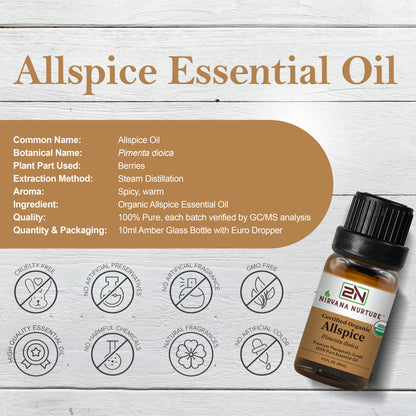 Allspice Essential Oil USDA Certified Organic, 100% Pure Natural Premium Grade, Undiluted