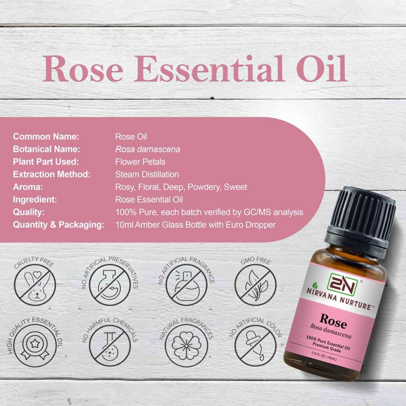 Rose Essential Oil – 100% Pure, Undiluted | Nirvana Nurture
