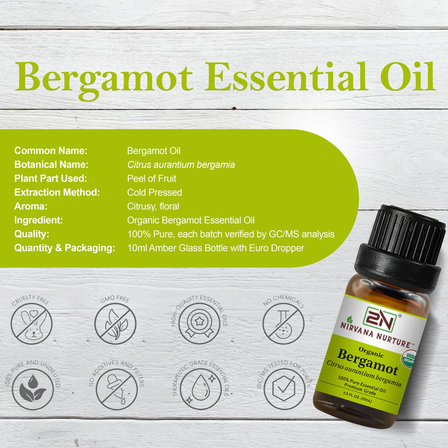 Organic Bergamot Essential Oil – 100% Pure, Undiluted | Nirvana Nurture