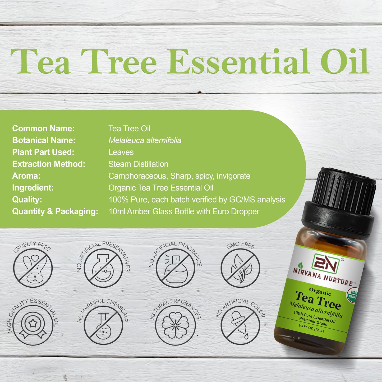 Organic Tea Tree Essential Oil – 100% Pure, Undiluted | Nirvana Nurture