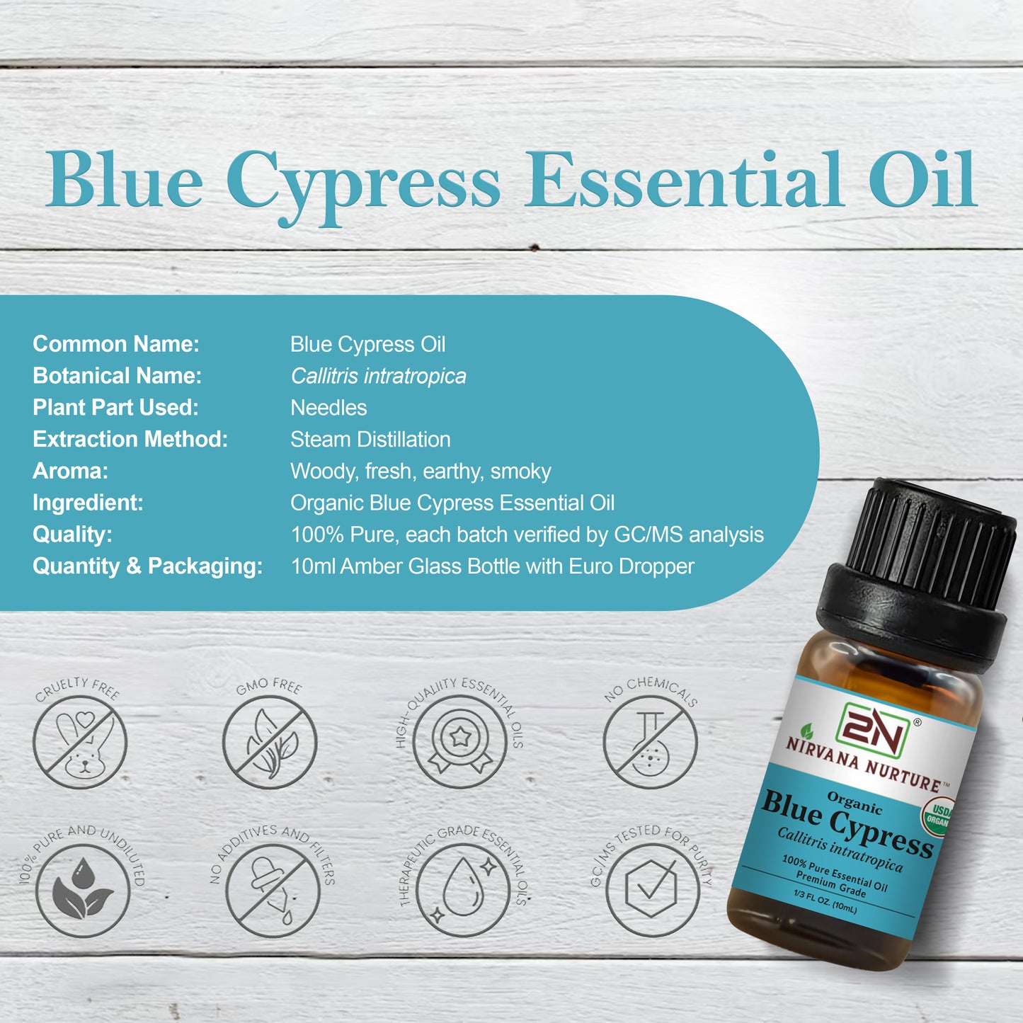 Organic Blue Cypress Essential Oil – 100% Pure, Undiluted | Nirvana Nurture
