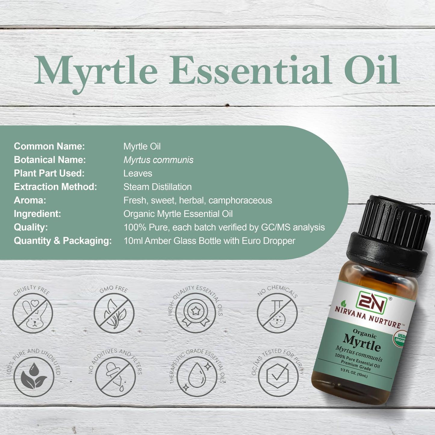 Organic Myrtle Essential Oil – 100% Pure, Undiluted | Nirvana Nurture