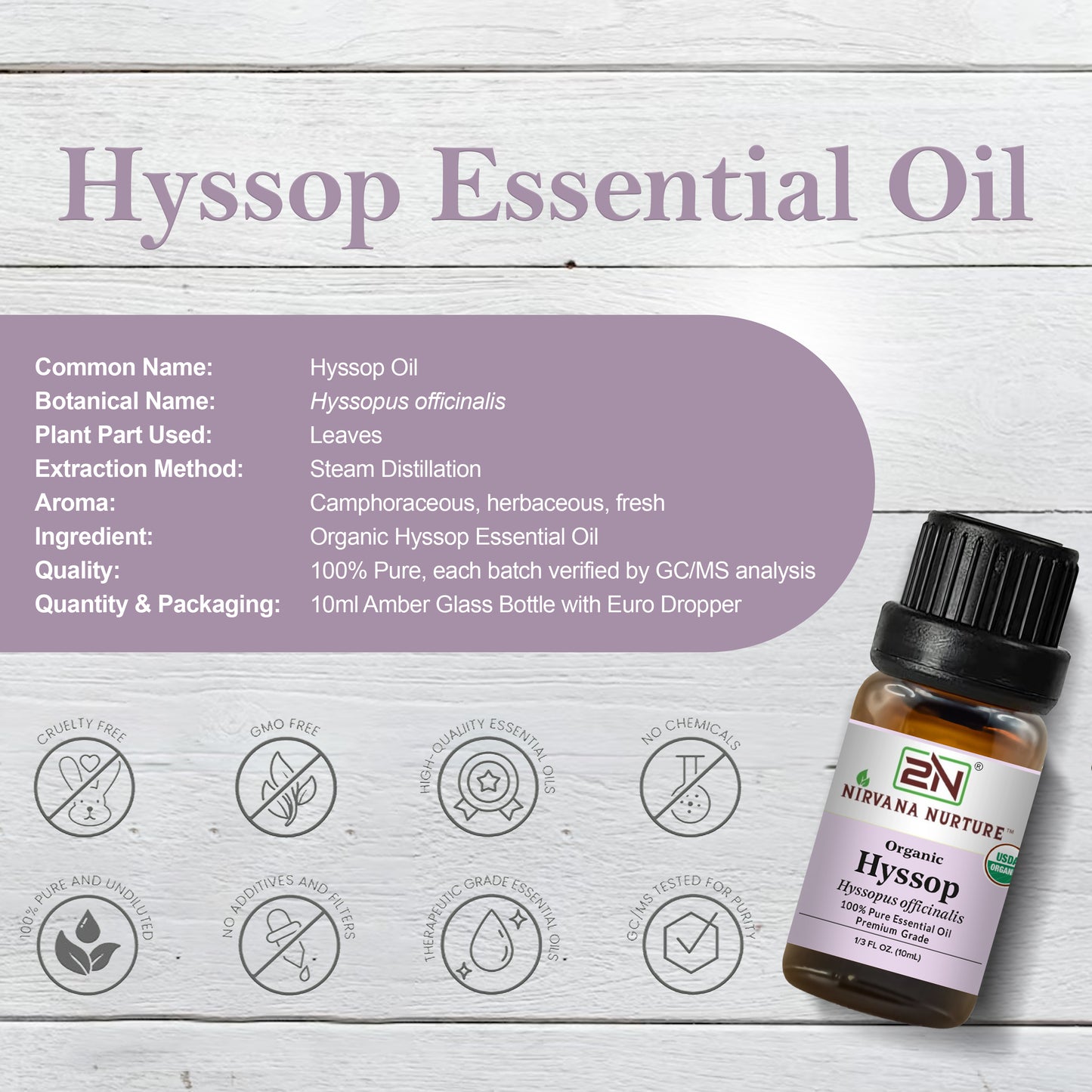 Organic Hyssop Essential Oil – 100% Pure, Undiluted | Nirvana Nurture