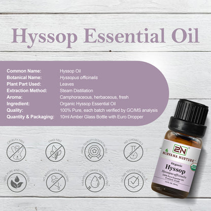 Organic Hyssop Essential Oil – 100% Pure, Undiluted | Nirvana Nurture