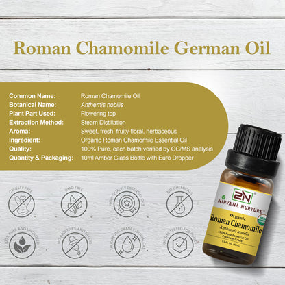 Organic Roman Chamomile Essential Oil – 100% Pure, Undiluted | Nirvana Nurture