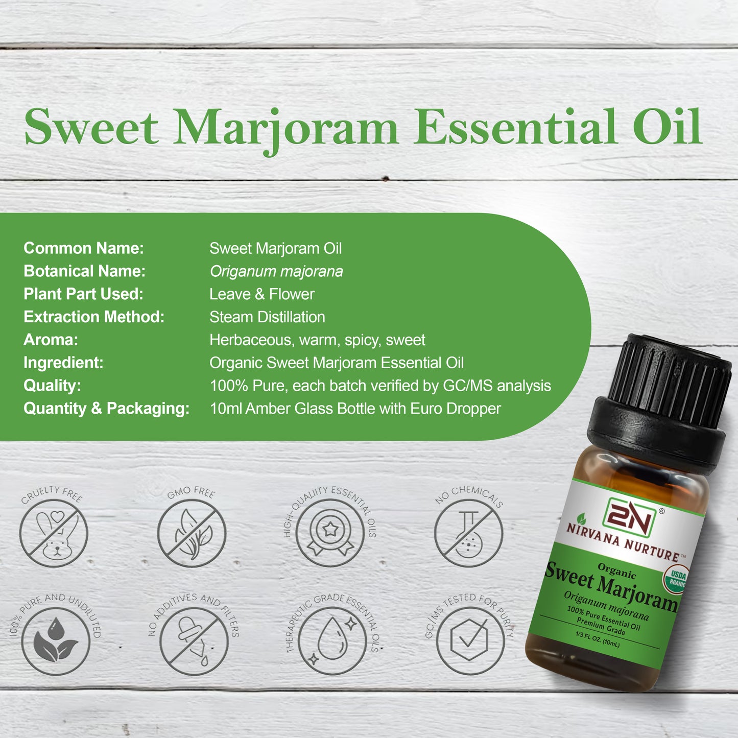 Organic Sweet Marjoram Essential Oil – 100% Pure, Undiluted | Nirvana Nurture