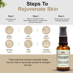 ultra rejuvenating Facial Serum, rejuvenating serum, stem cells serum, facial serum, rejuvenate skin, skin glow booster serum, improve skin tone, face serum, glow dull skin, Rejuvenate Skin Firmness, skin moisture, Brighter Skin, skincare routine, glow skin booster serum, radiance, skin supple, collagen, saffron, Gotu Kola Stem Cells, Squalane, Niacinamide, Hyaluronic Acid, Panthenol, Tocopherol, Cocoa Extract, Oat Extract, skin elasticity, nourishes, hydrates skin, luminous serum, skin plump