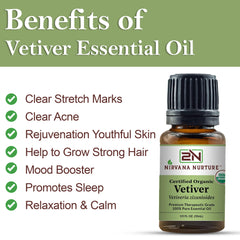 Organic Vetiver Essential Oil | 100% Pure | Premium Grade