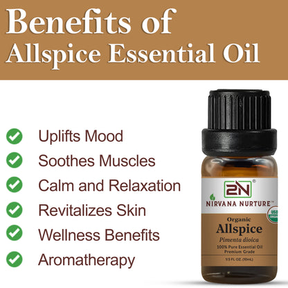 Organic Allspice Essential Oil – 100% Pure, Undiluted | Nirvana Nurture