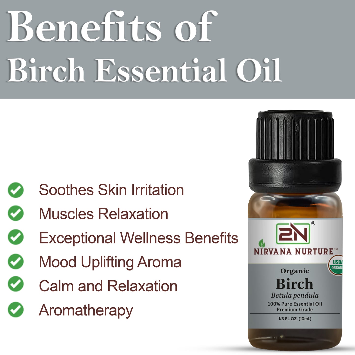Organic Birch Essential Oil – 100% Pure, Undiluted | Nirvana Nurture