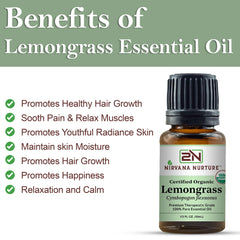 Nirvana Nurture Lemongrass Oil | 100% Pure | Therapeutic