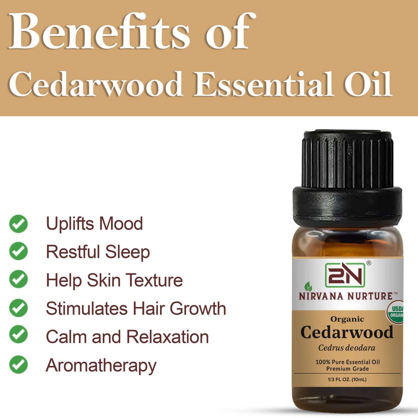 Organic Cedarwood Essential Oil – 100% Pure, Undiluted | Nirvana Nurture
