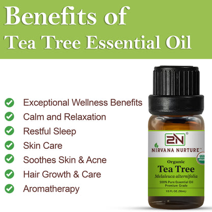 Organic Tea Tree Essential Oil – 100% Pure, Undiluted | Nirvana Nurture