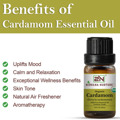 Organic Cardamom Essential Oil – 100% Pure, Undiluted | Nirvana Nurture