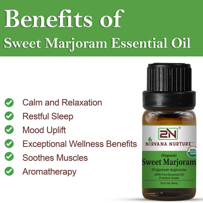 Organic Sweet Marjoram Essential Oil – 100% Pure, Undiluted | Nirvana Nurture