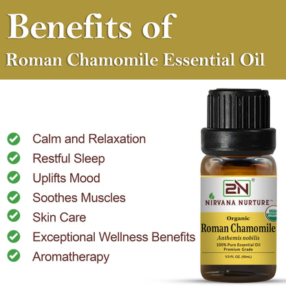 Organic Roman Chamomile Essential Oil – 100% Pure, Undiluted | Nirvana Nurture