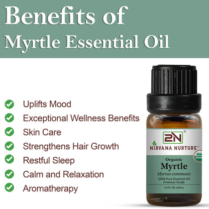 Organic Myrtle Essential Oil – 100% Pure, Undiluted | Nirvana Nurture