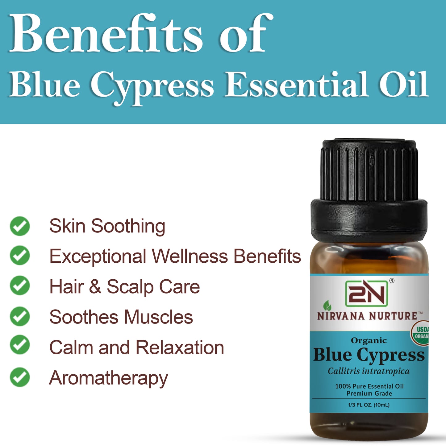 Organic Blue Cypress Essential Oil – 100% Pure, Undiluted | Nirvana Nurture