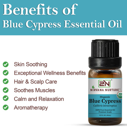 Organic Blue Cypress Essential Oil – 100% Pure, Undiluted | Nirvana Nurture