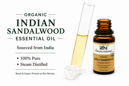 Organic Indian Sandalwood Essential Oil – 100% Pure, Undiluted | Nirvana Nurture