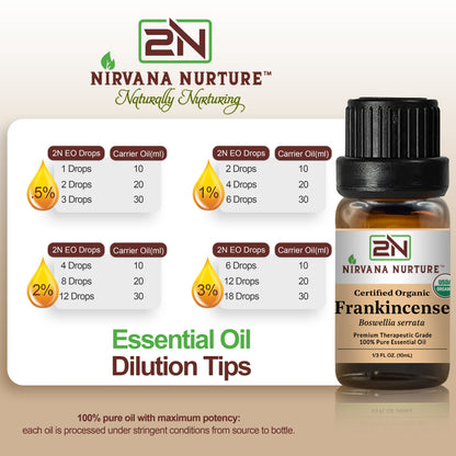 Frankincense Essential Oil USDA Certified Organic, 100% Pure Natural Premium Grade, Undiluted