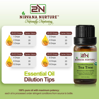 Tea Tree Essential Oil USDA Certified Organic, 100% Pure Natural Premium Grade, Undiluted