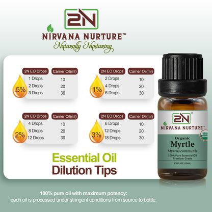 Organic Myrtle Essential Oil – 100% Pure, Undiluted | Nirvana Nurture