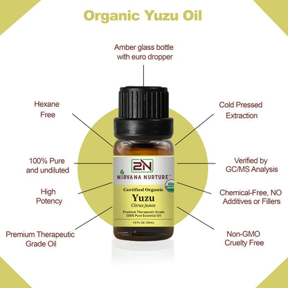 Yuzu Essential Oil USDA Certified Organic, 100% Pure Natural Premium Grade, Undiluted