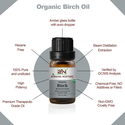 Organic Birch Essential Oil – 100% Pure, Undiluted | Nirvana Nurture
