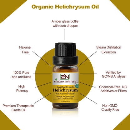 Helichrysum Essential Oil USDA Certified Organic, 100% Pure Natural Premium Grade, Undiluted