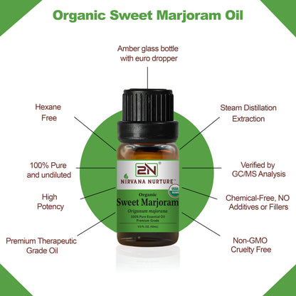 Organic Sweet Marjoram Essential Oil – 100% Pure, Undiluted | Nirvana Nurture