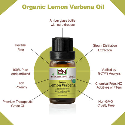 Organic Lemon Verbena Essential Oil – 100% Pure, Undiluted | Nirvana Nurture