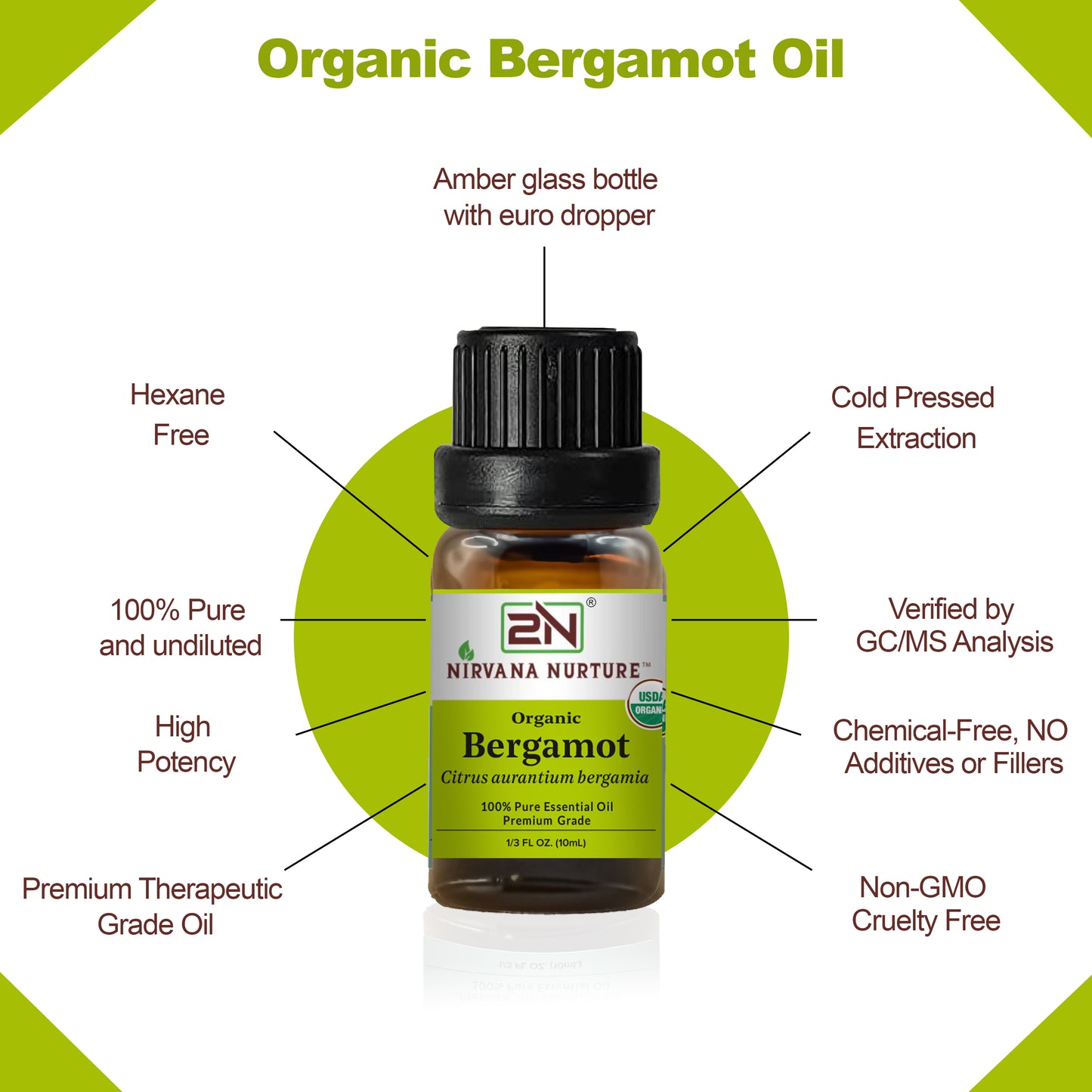 Organic Bergamot Essential Oil – 100% Pure, Undiluted | Nirvana Nurture