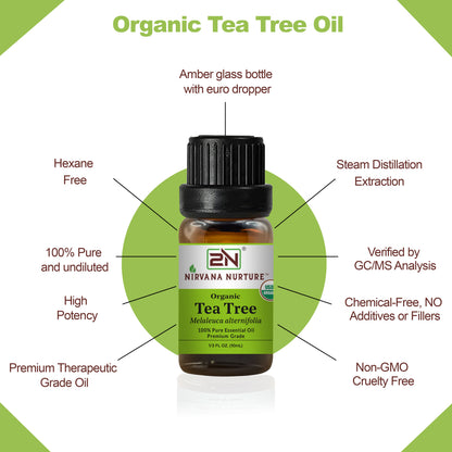 Organic Tea Tree Essential Oil – 100% Pure, Undiluted | Nirvana Nurture