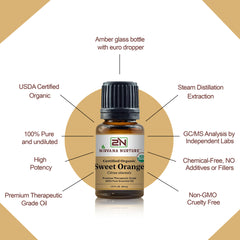 Organic Sweet Orange Oil | USDA Certified | 100% Pure