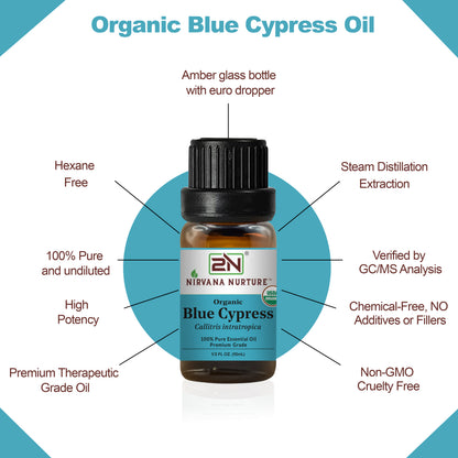 Organic Blue Cypress Essential Oil – 100% Pure, Undiluted | Nirvana Nurture