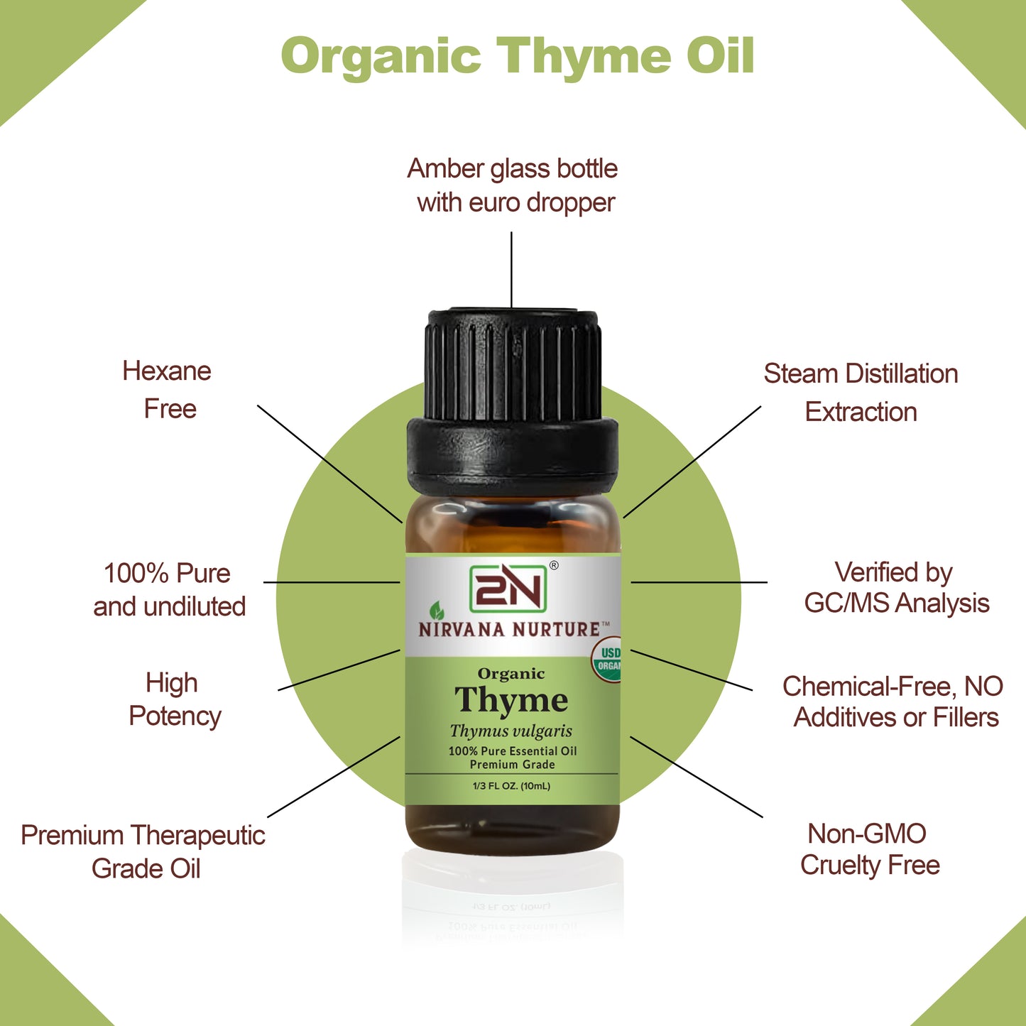 Organic Thyme Essential Oil – 100% Pure, Undiluted | Nirvana Nurture
