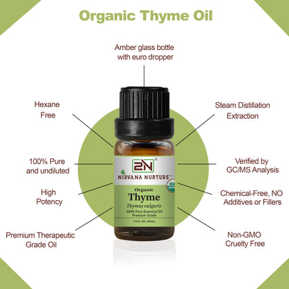 Organic Thyme Essential Oil – 100% Pure, Undiluted | Nirvana Nurture