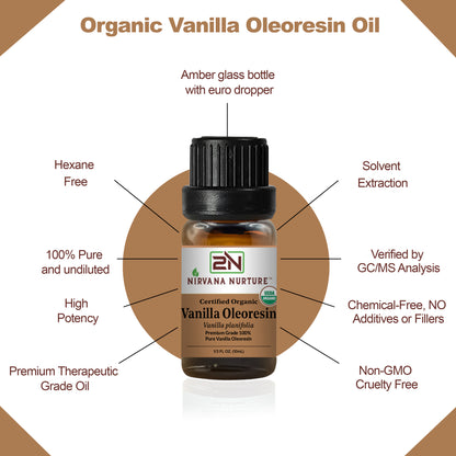 Vanilla Oleoresin Essential Oil USDA Certified Organic, 100% Pure Natural Premium Grade, Undiluted